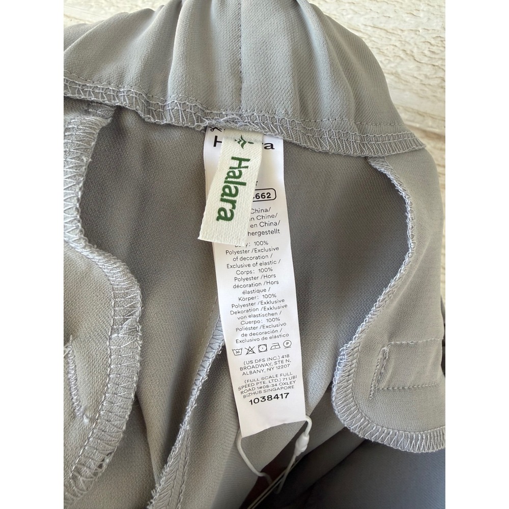 Halara High Waisted Pleated Wide Leg Trousers Grey Athleisure Pants Size Large - Picture 4 of 9
